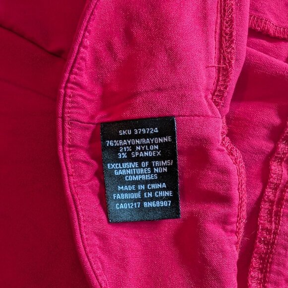 Le Chateau - Pink Stretchy Ankle Pants / Pantalon extensible cheville rose - Picture 5 of 6